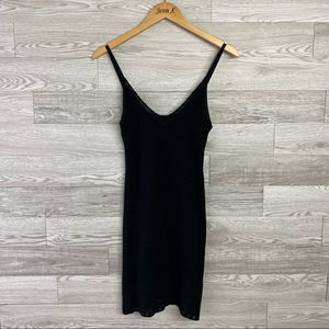 Orsay Knitted Dress Black metallic Gold Tank Dress